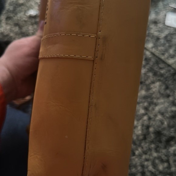 100% real leather, over the shoulder satchel with magnetic strap - Picture 4 of 4